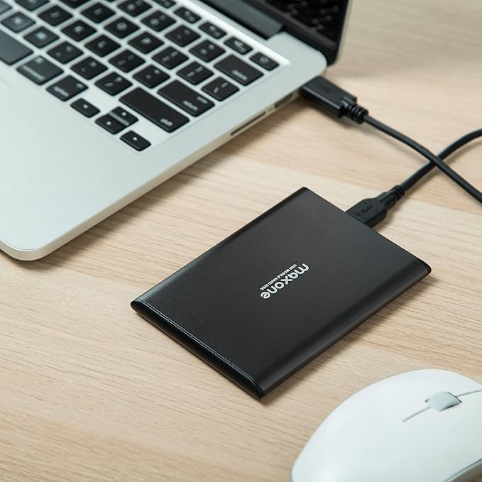 Maxone 750GB Ultra Slim Portable External Hard Drive HDD USB 3.0 Compatible with PC,Laptop, Charcoal Grey