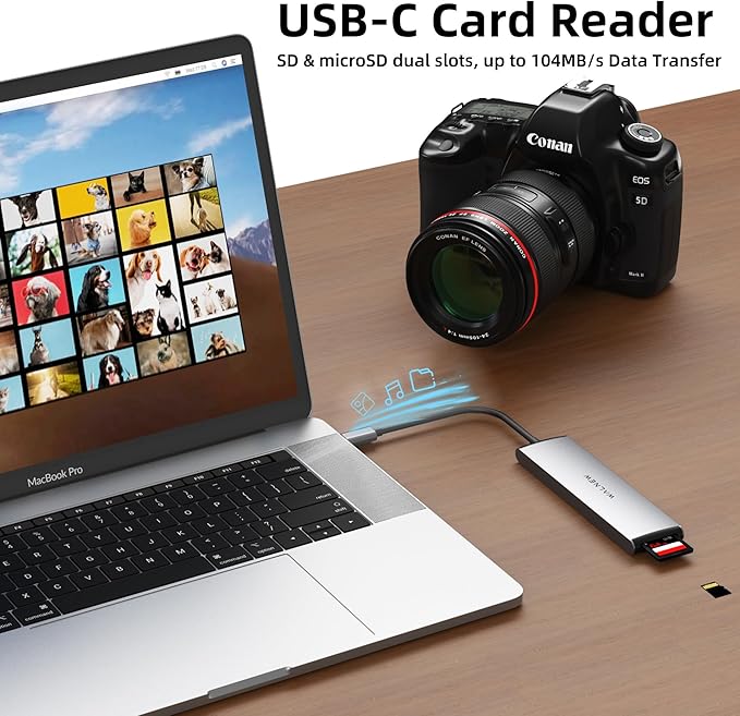 USB C Hub, WALNEW 7 in 1 USB-C Docking Station with 4K HDMI,100W PD, 3 5Gbps Data Ports(1 USBC & 2 USB 3.0),TF/SD Card Reader, USB Hub for Laptop, MacBook Pro/Air/Mac/Dell/HP/ASUS/Acer/Steam Deck