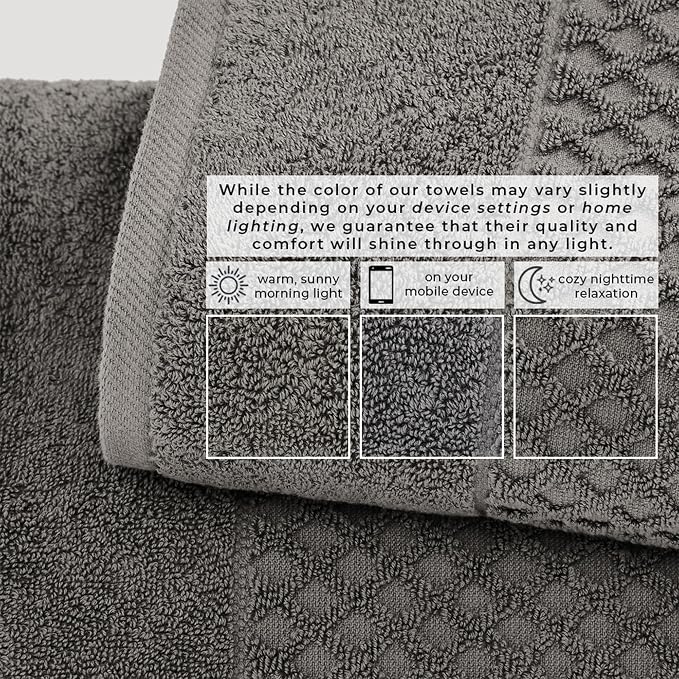 Great Bay Home Oversized Bath Sheets - 100% Cotton 2 Pack 68x35 Extra Large Towel - Absorbent, Durable, Quick-Dry Towels for Bathroom (Dark Grey)