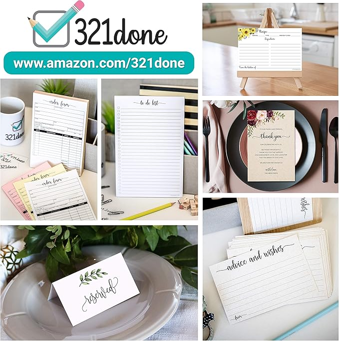 321Done Ruled Notepad (8.5" x 11") College-Ruled Line Spacing, 50 Sheets, Large Letter Size Glued Edge Notepad, Tear Off, Planning Memo Pad, Made in USA - Unisex Minimalist Simple Lined