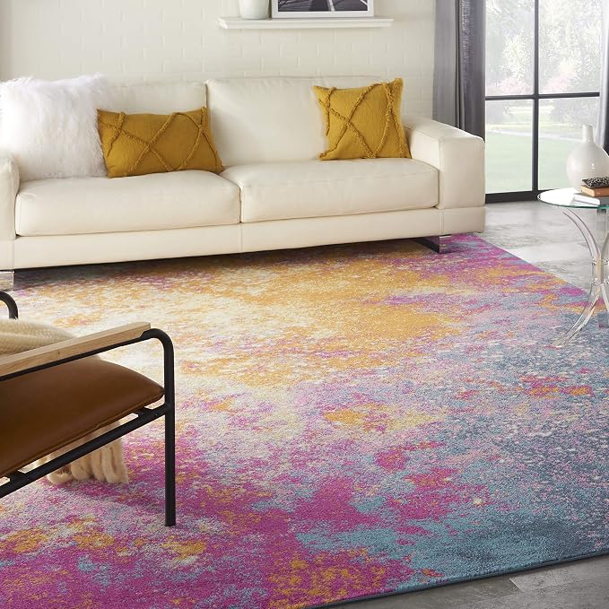 Nourison Home Passion Sunburst 10' x 14' Area Rug, Modern, Abstract, Easy-Cleaning, Non-Shedding, Bedroom, Living Room, Dining Room, Kitchen