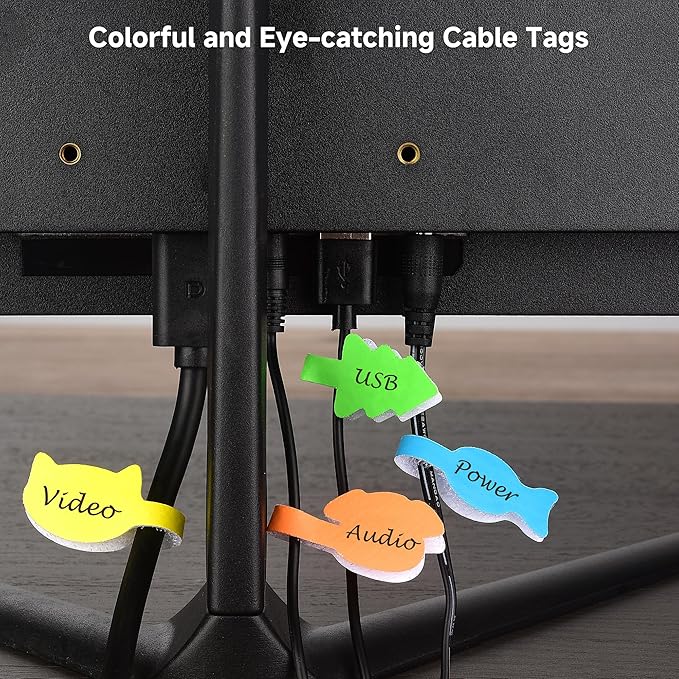 Cable Matters 160-Pack Reusable Hook-and-Loop Cable Tags - Writeable and Dual-Sized, Cord Labels/Cable Labels for Electronics