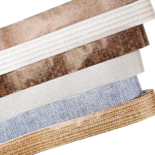 AuriicLeaf Fabric-Patterned Washi Sticker Set, 6 Rolls Vintage Stickers for Scrapbooking, Journaling, DIY Crafts, and Decorative Wrapping