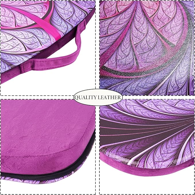 Jasenna Lap Laptop Desk - Portable Lap Desk with Pillow Cushion, Fits up to 15.6 inch Laptop for Home Office Students Use as Computer Laptop Stand, Book Tablet(1-Purple Flower)