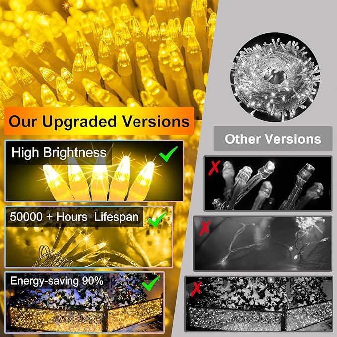 670 LED 66FT Christmas Lights with 148 Drops, 12 Modes Dimmable Warm white Outdoor Hanging Lights with Timer Memory, Waterproof Curtain Lights for Home Bedroom Indoor Tree Window Roof Fence Wedding