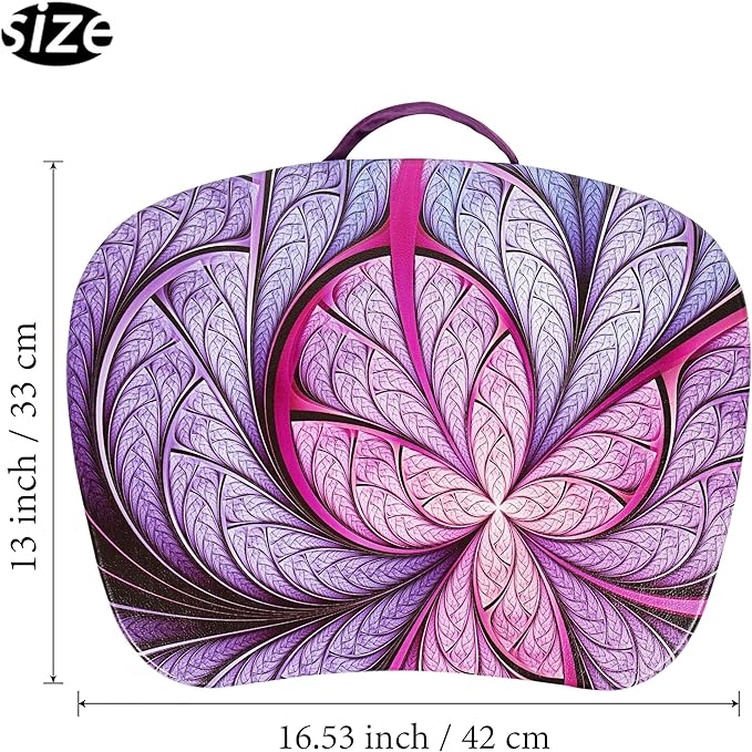 Jasenna Lap Laptop Desk - Portable Lap Desk with Pillow Cushion, Fits up to 15.6 inch Laptop for Home Office Students Use as Computer Laptop Stand, Book Tablet(1-Purple Flower)