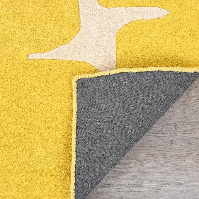 Restoration and Renovation Modern Wool Area Rug - Contemporary Abstract Geometric Design, Thick & Soft Hand-Tufted Carpet - Ideal for Indoor Decor in Living Room, Bedroom (Honey, 3' x 5')