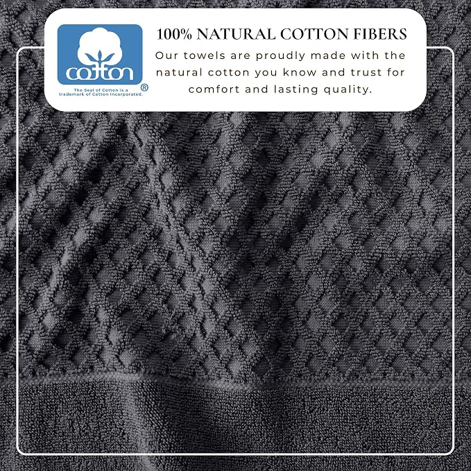 Great Bay Home Bath Towels - 100% Cotton 4 Pack 54x27 Bath Towel Set - Absorbent, Durable, Quick-Dry Towels for Bathroom (Stone Blue)