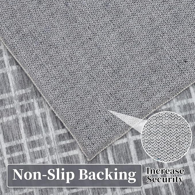 Living Room Rug 4x6 Area Rug Washable Modern Area Rug for Bedroom Aesthetic Entryway Rug Non Slip Accent Rugs with Rubber Backing Soft Low Pile Stain Resistant Carpet for Dining Room 4'x6'