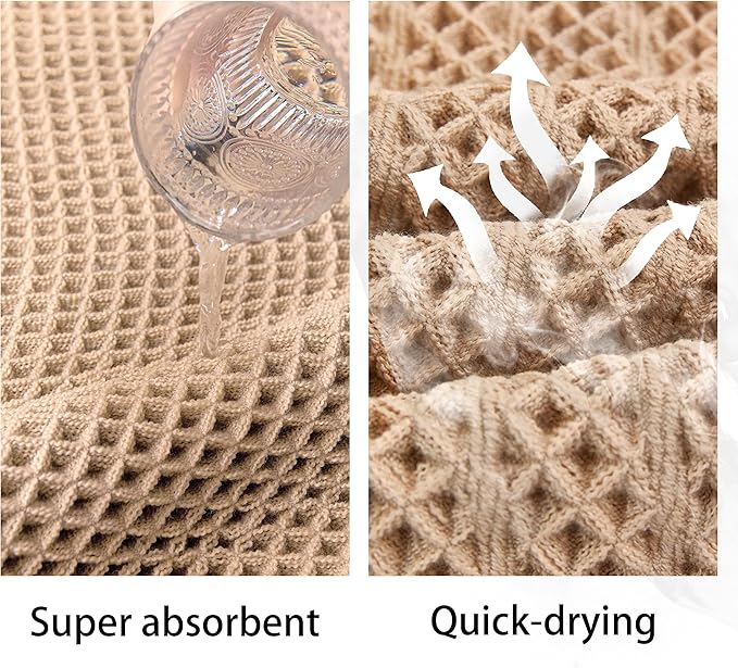 Waffle Bath Mat Non Slip, Boho Runner Rug, Super Absorbent Quick Dry Long Bath Runner Bathroom, Soft Farmhouse Bath Rug with Tassels, Washable Shower Mats for Floor 24"x48", Tassels Brown