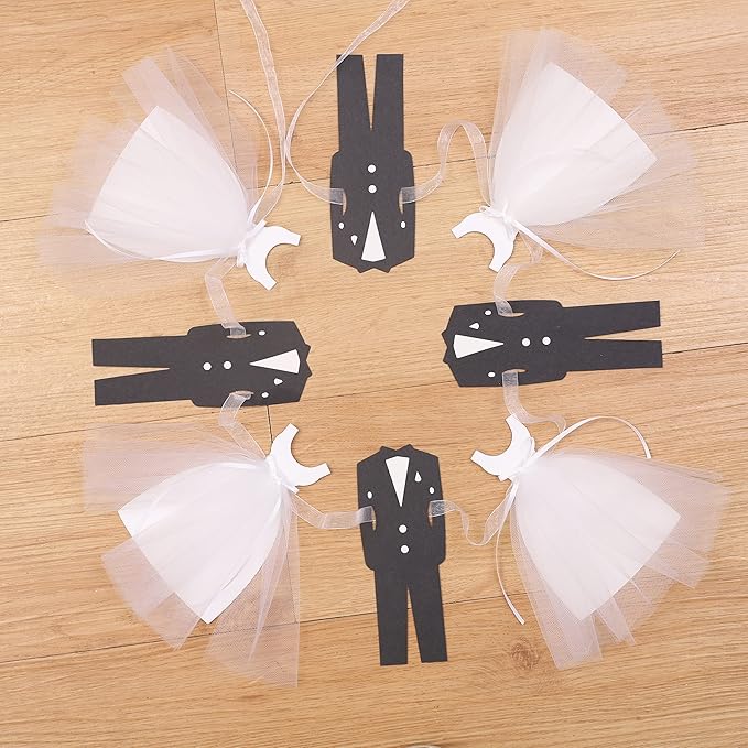 Bridal Shower Decoration Wedding Banners - Core Decorations for The Bride and Groom, Engagement Party Table Decorations, Wedding Dress Selection, Bridal Shower Decorations.Bride to Be Chair Banner