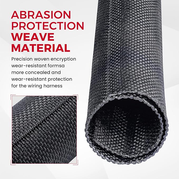 Automotive Wire Sheathing Split Wire Loom Braided Mesh Woven Cable Sleeve for Wires/Cable Cord Protector (3/8" - 48 Feet)