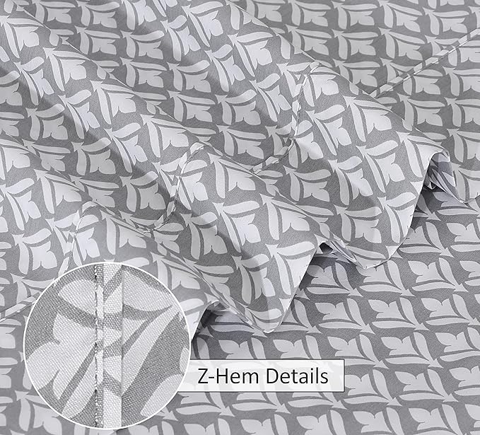 RUVANTI 100% Cotton California King Sheet Sets, 4 Pieces, Soft & Breathable Percale Weave Bedding, Deep Pocket 14", Hotel Standard, Crisp Feel & Durable Perfect Floral Sheets, Idiomatic Expression