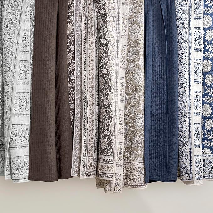 Levtex Home Cross Stitch Reversible Full/Queen Quilt Set (88x92in) with 2 Pillow Shams (26x20in) - Stitch Texture - Navy - Cotton Full/Queen Size Quilt Bedding Set - Lightweight, Soft, Pre-Washed