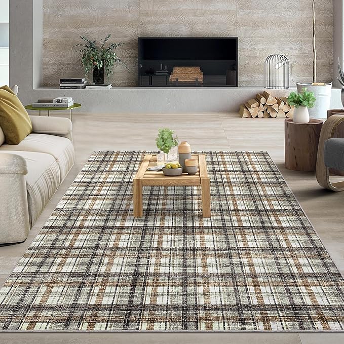 Large Area Rug 10x13 Rug for Living Room Modern Washable Rugs Non Slip Soft Low Pile Throw Rugs Stain Resistant Carpet for Bedroom Office Dining Room Nursery 10'x13'