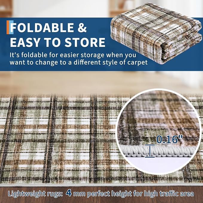 Large Area Rug 10x13 Rug for Living Room Modern Washable Rugs Non Slip Soft Low Pile Throw Rugs Stain Resistant Carpet for Bedroom Office Dining Room Nursery 10'x13'