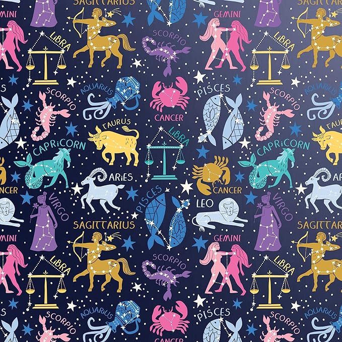 Jillson Roberts Bulk Gift Wrap, Everyday Gift Wrapping Supplies, Astrology, 1/2 Ream 417 feet x 24 inches