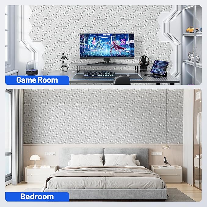 12 Pack Acoustic Panels with Self-Adhesive 12"X10"X0.4" Sound Proof Foam Panels for Walls, High Density Soundproof Wall Panels, Z-Line Hexagon Sound Dampening Panels for Home Studio Decor Office-Gray