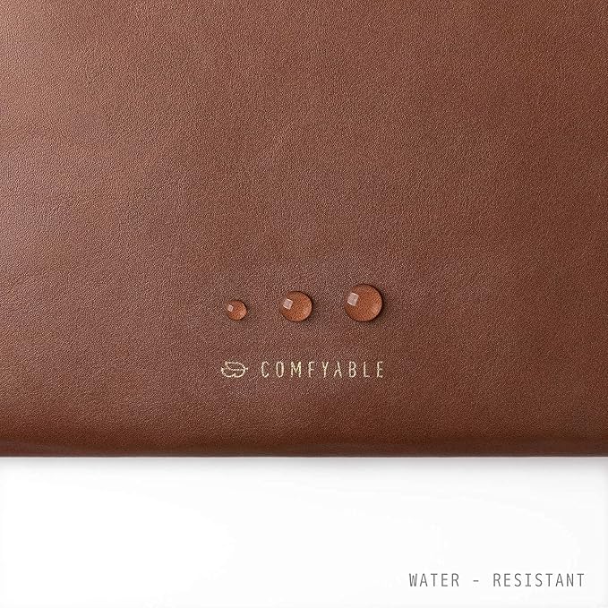 Comfyable Slim Protective Laptop Sleeve 14 Inch Snugly Compatible with MacBook Pro 14-inch M5 M4 M3 M2 M1 Pro/Max 2025, PU Leather Bag Waterproof Cover Notebook Computer Case for Mac, Brown