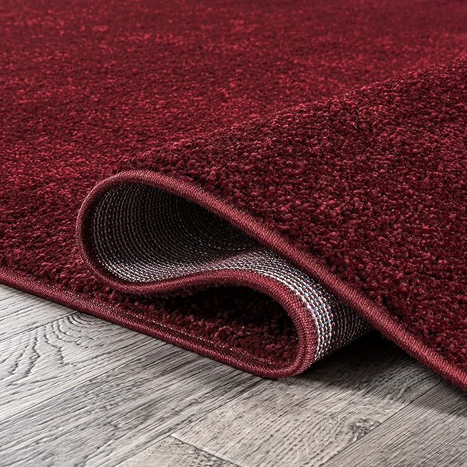 JONATHAN Y Haze Solid Low-Pile Dark Red 6x9 Oval Indoor Area Rug, Coastal,Bohemian,Minimalist,Classic, Easy-Cleaning for Living Room,Bedroom,Kitchen,Pet Friendly,Non-Shedding (SEU100Q-6OV)