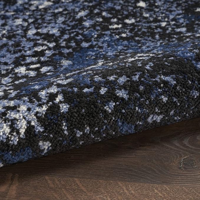 Nourison Home Passion Light Blue/Black 5'3'' x 7'3'' Area--Rug, Modern, Abstract, Easy--Cleaning, Non Shedding, Bed Room, Living Room, Dining Room, Kitchen, (5' x 7')