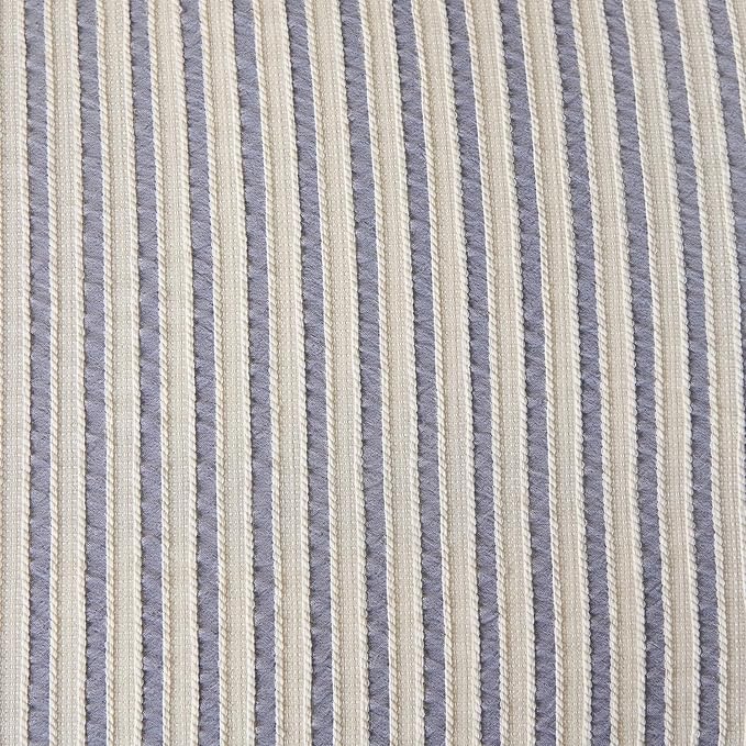 King Size Duvet Cover Blue Striped Washed Microfiber Jacquard 3 Pieces Bedding Set, White Blue Vertical Ticking Stripes Pattern Comforter Cover with Zipper Closure Breathable Durable Soft Comfy