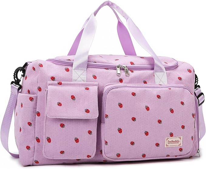 Small Gym Bags for Women, Travel Duffle Bag with Shoes Compartment, 4 in 1 Carry on Weekender Overnight Bag with Dry Wet Separated Pocket, Sport Gym Tote Bag for Yoga, Dance, Swimming, Workout, Ballet