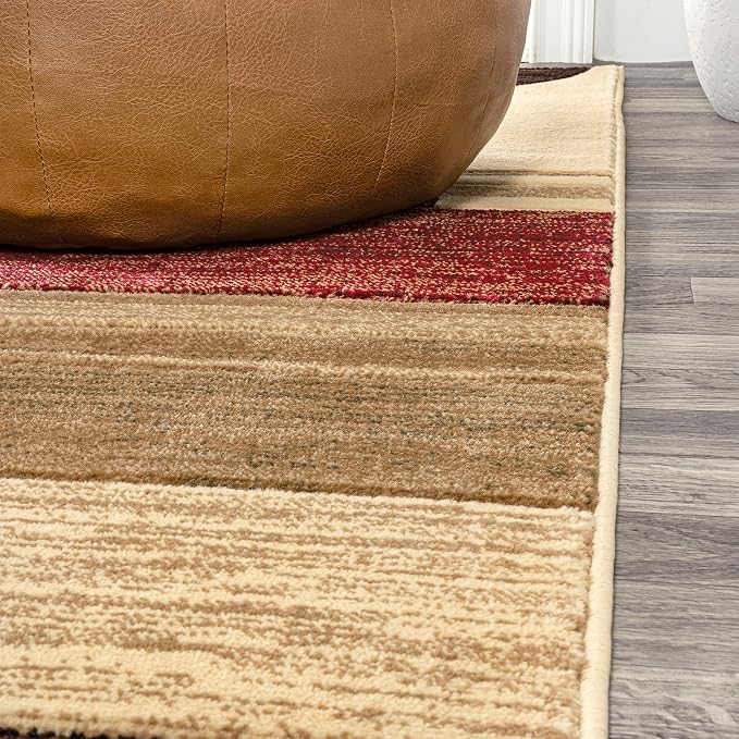 JONATHAN Y Abstract Arches Cream/Brown/Red Indoor Area Rug 3X5 ft, Tamara Retro for Living Room, Bedroom, Kitchen, Office, Easy-Cleaning, High Traffic, Pet-Friendly, Non-Shedding UNQ102A-3