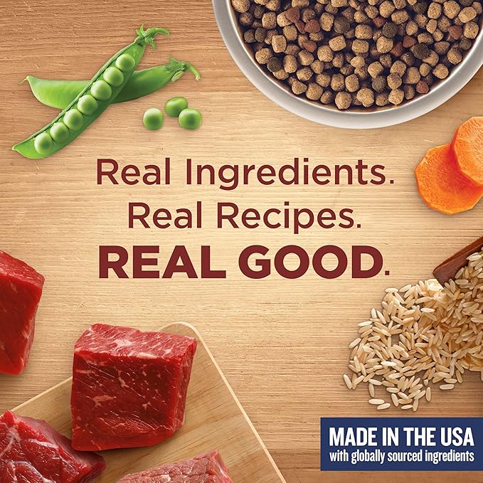 Nutrish Rachael Ray Adult Dry Dog Food Real Beef, Pea & Brown Rice Recipe, 5 lb. Bag
