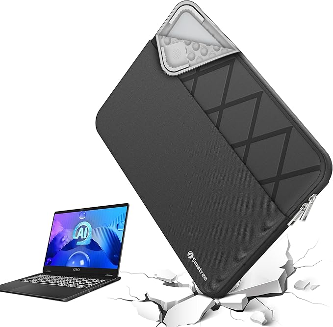 Smatree 14 inch Laptop Sleeve for MSI Modern 14 H D13M, MSI Protective Slim Laptop Case with Accessory Pocket, YKK Zipper, Patented Super Corner Design (E429)