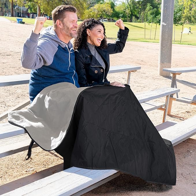BRAWNTIDE Large Outdoor Waterproof Blanket - Extra Thick Fleece, Warm, Windproof, Sandproof, Quilted, 82" x 55", Ideal for Beaches, Picnics, Camping, Stadiums, Dogs, Car