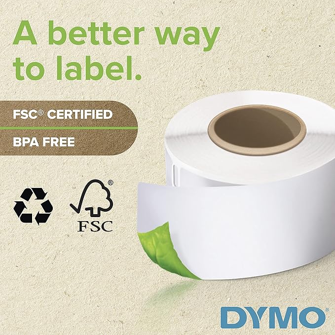 DYMO Multi-Purpose Labels White Extra Small | Self-Adhesive | For LabelWriter Printers | 1/2" x 1" | 1000 Labels, Pack of 10