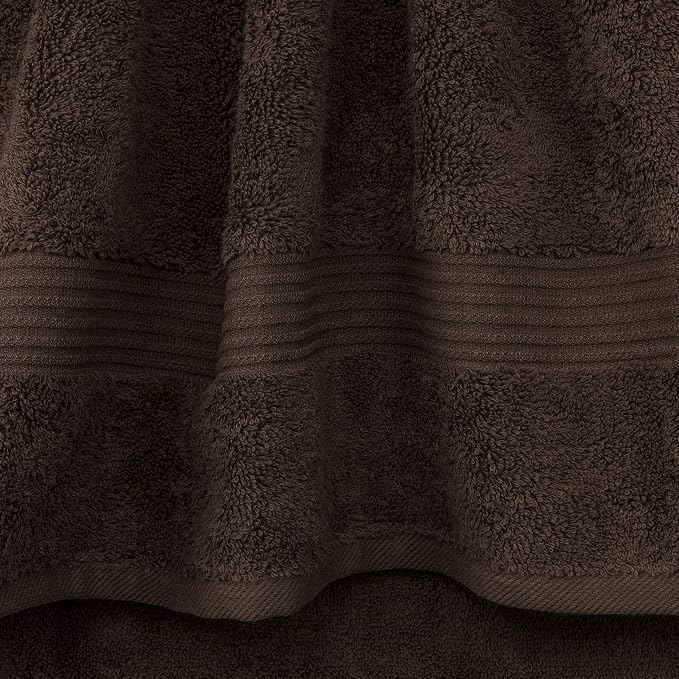 Cotton Paradise 100% Cotton Turkish Towel Set, Soft Absorbent Quick Dry, 4 Piece Washcloth Set, Chocolate Brown