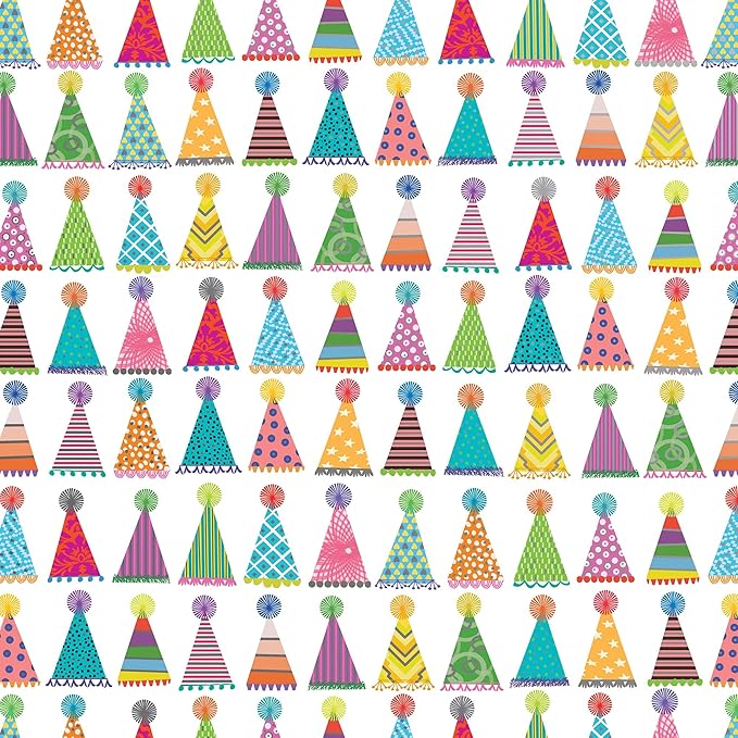 Jillson Roberts Bulk Gift Wrap, Everyday Gift Wrapping Supplies, Party Hats, 1/2 Ream 417 feet x 30 inches