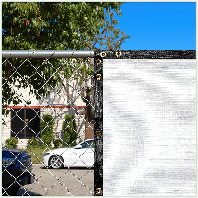 ColourTree Customized Size 6' Black and White Fence Screen Privacy Screen Heavy Duty Cable Zip Ties Included