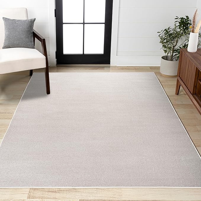 JONATHAN Y Haze Solid Low-Pile Ivory Indoor Area Rug 10x14, Coastal,Bohemian,Minimalist,Classic, Easy-Cleaning for Living Room,Bedroom,Kitchen,Pet Friendly,Non-Shedding (SEU100D-14)