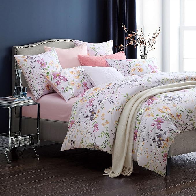 Brandream Floral Print Luxury Duvet Quilt Cover Set Queen Size Bedding Set Soft