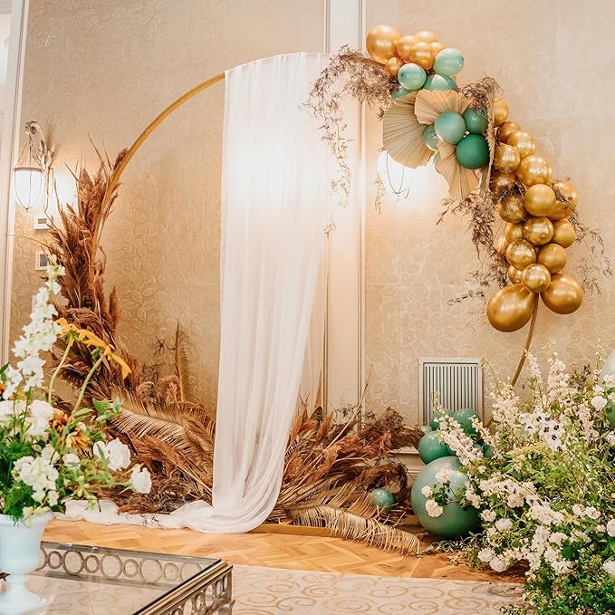 Wokceer Wedding Arch Draping Fabric 28.7" x 20FT White Drapes Sheer Fabric Backdrop Arch Draping Fabrics for Wedding Ceremony Birthday Party
