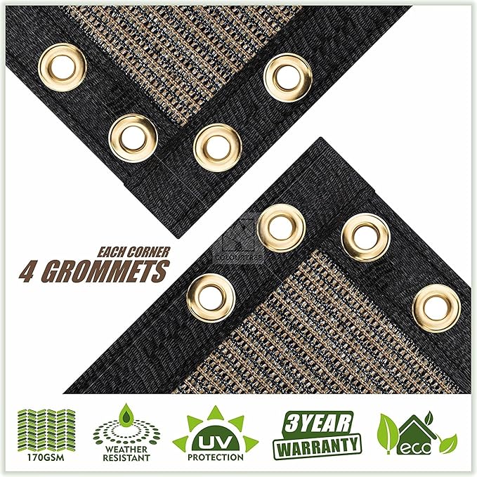 ColourTree Customized Size 6' Black and White Fence Screen Privacy Screen Heavy Duty Cable Zip Ties Included