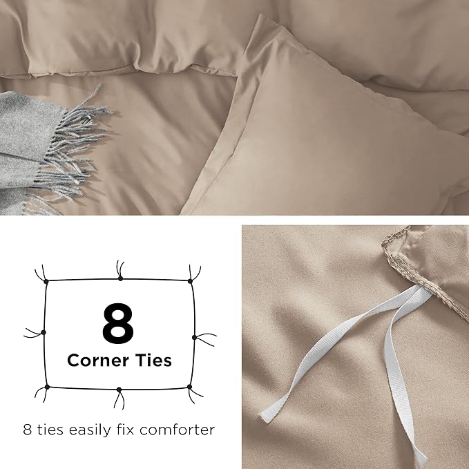 Bedsure Duvet Cover Twin/Twin XL Size - Soft Double Brushed Bedding Set for Kids & Adults, Zipper Closure, 2 Pieces, Includes 1 Duvet Cover (68"x90") & 1 Pillow Sham, NO Comforter, Hazel
