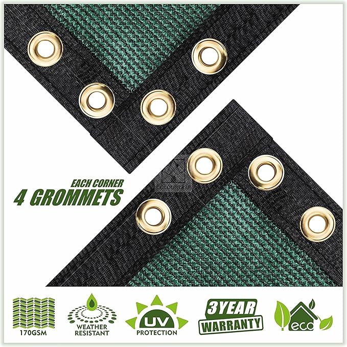 ColourTree Customized Size 6' Black and White Fence Screen Privacy Screen Heavy Duty Cable Zip Ties Included