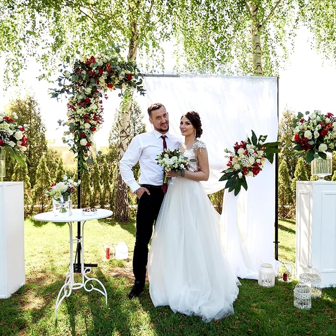 Backdrop Stand,10x7Ft Photo Backdrop Stand Photo Video Studio,Heavy Duty Square Backdrop Stand for Parties Wedding Photography Baby Shower Festival Decoration,Black