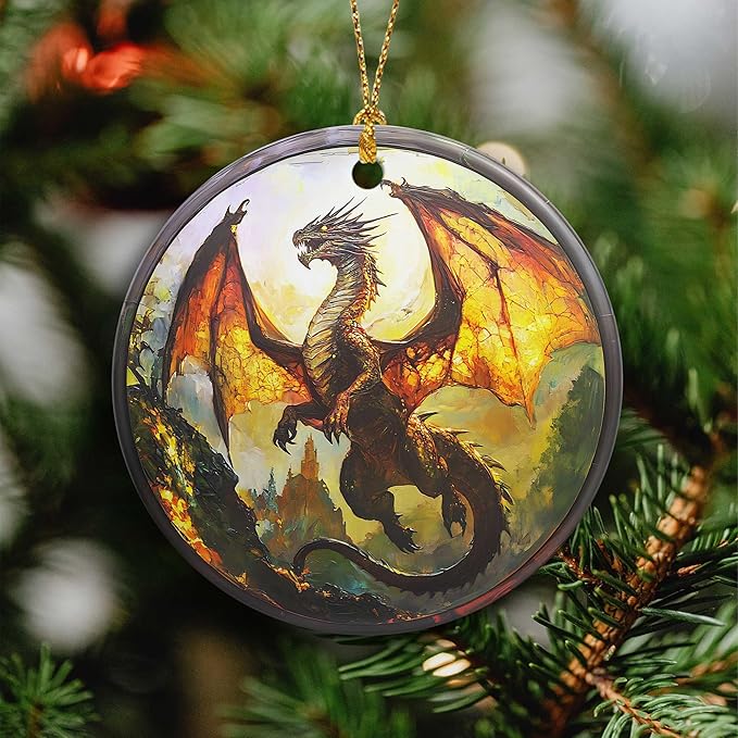 Flying Dragon Christmas Ornament 2025 Christmas Ornament Holidays Ornaments Christmas Tree Ornaments Hanging Accessories Navidad decoracion Xmas Dragon Lovers Gifts Ideas for Indoor Outdoor Decor