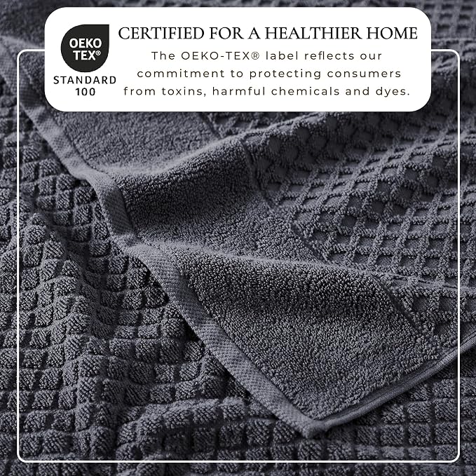 Great Bay Home Oversized Bath Sheets - 100% Cotton 2 Pack 68x35 Extra Large Towel - Absorbent, Durable, Quick-Dry Towels for Bathroom (Stone Blue)