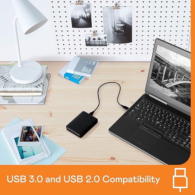 WD 2TB Elements Portable External Hard Drive for Windows, USB 3.2 Gen 1/USB 3.0 for PC & Mac, Plug and Play Ready - WDBU6Y0020BBK-WESN