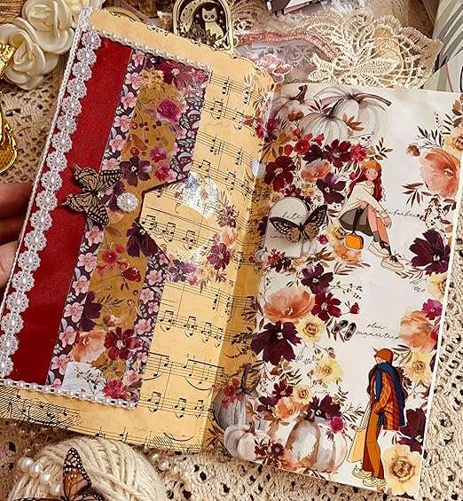 WT Autumn Rose Wide PET Tape, Single Roll, Original Designs, Floral Decorative Tape, Transparent Craft Tape for Bujo Planner & DIY Supplies, Watercolor Flowers