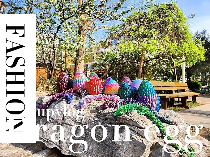 15inch 3D Printed Dragon Eggs Fidget Toys,Mystery Crystal Dragon Egg for Easter Basket Stuffers, Easter Toys & Decor – Unique Easter Basket Essentials for Kids & Collectors