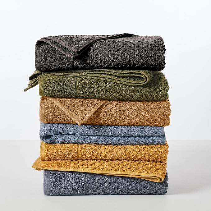 Great Bay Home Oversized Bath Sheets - 100% Cotton 2 Pack 68x35 Extra Large Towel - Absorbent, Durable, Quick-Dry Towels for Bathroom (Midnight)