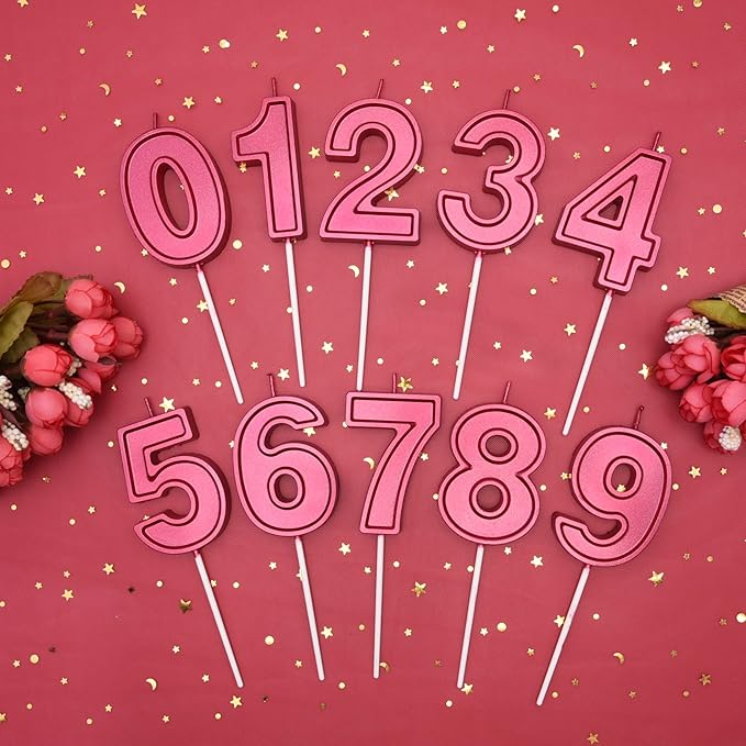 PHD CAKE 2.76 Inch Luxe Red 1 Number Birthday Candles, Red Number Candles, Cake Number Candles, Party Celebration