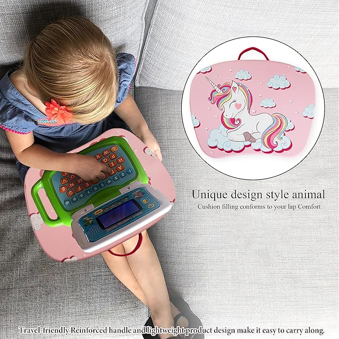 Jasenna Pets Lap Desk - Lapdesk Fits up to 11.6 Inch laptops - Drawing Table and Craft Desk (1-Unicorn)